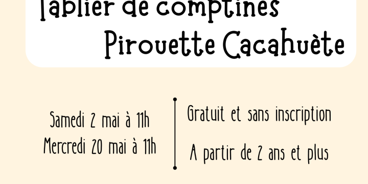 Tablier de comptines - Pirouette Cacahuète